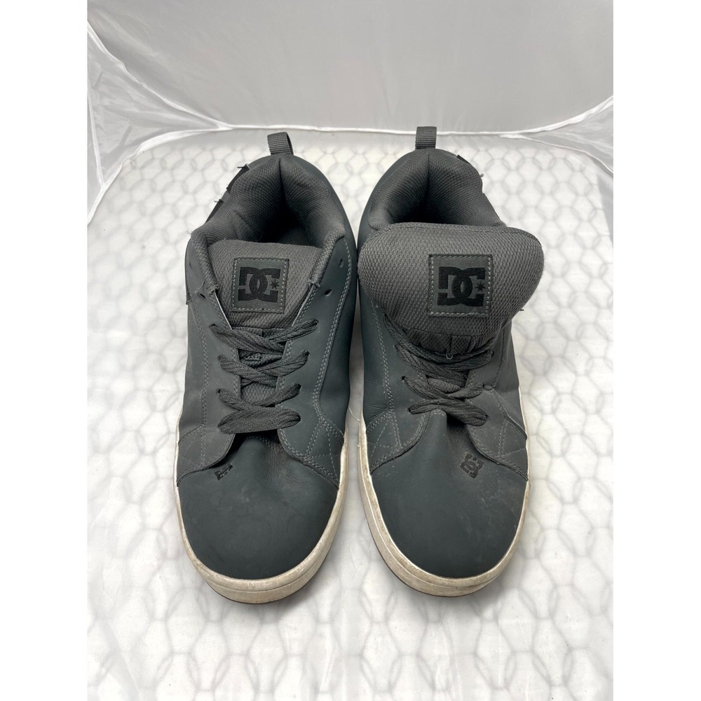 DC Court Graffik Mens Size 12 US Sneakers Gray Leather Low Top Skateboard Shoes
